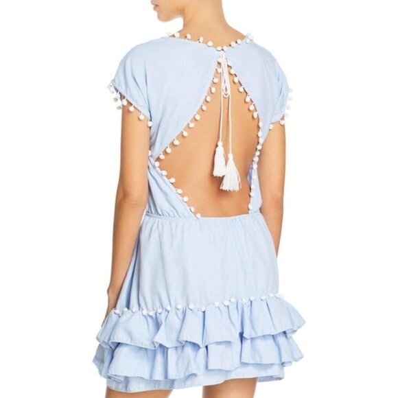 Peixoto Nissi pom-pom mini beachwear dress swim cover-up M - Picture 4 of 14